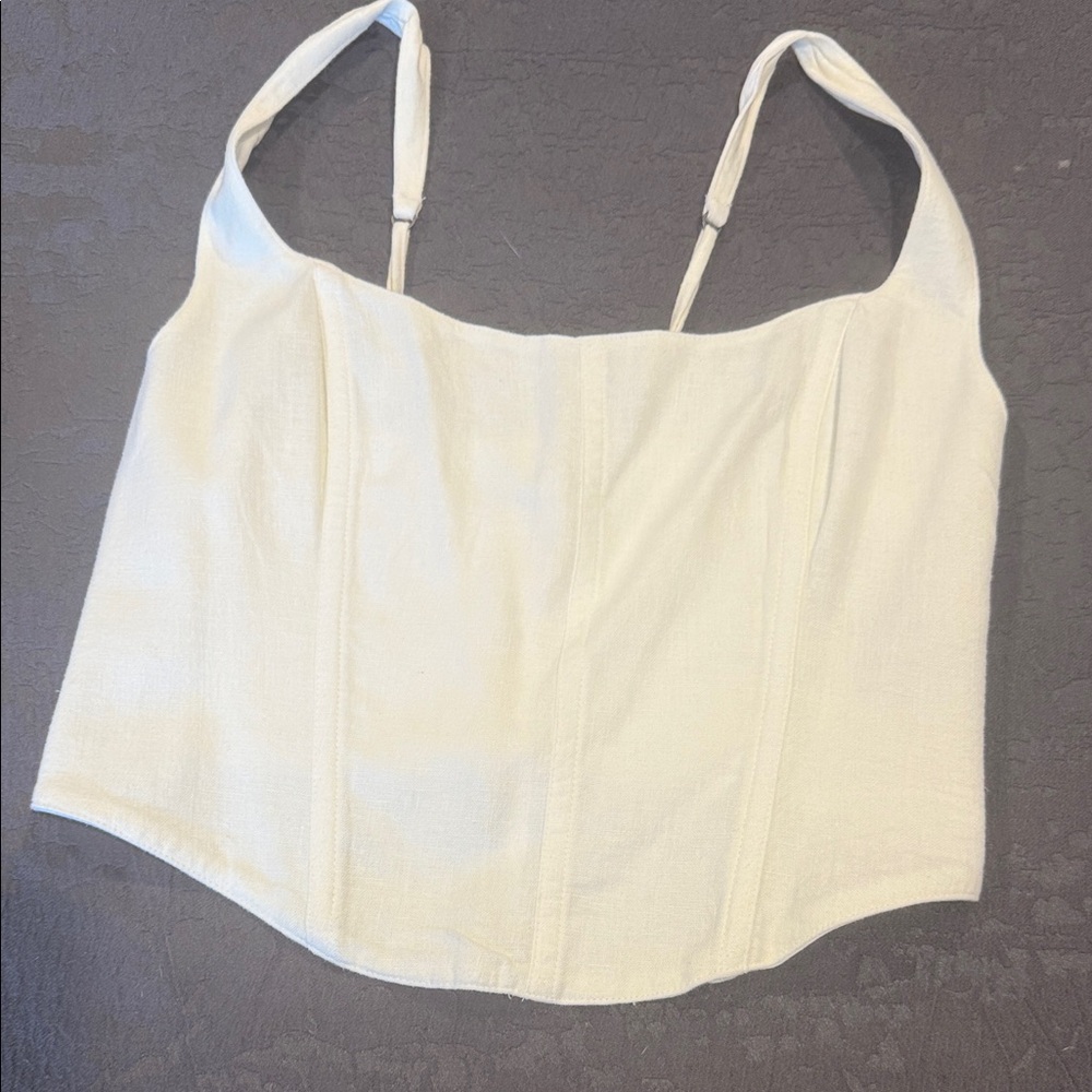 Elegant corseted Cream Women's Top